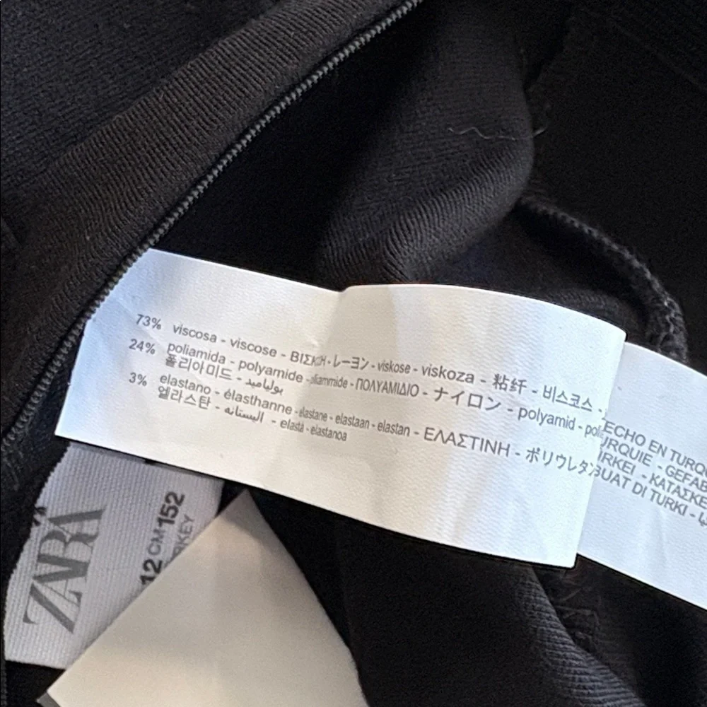 NWT Zara Girls Black Leggings 11-12y